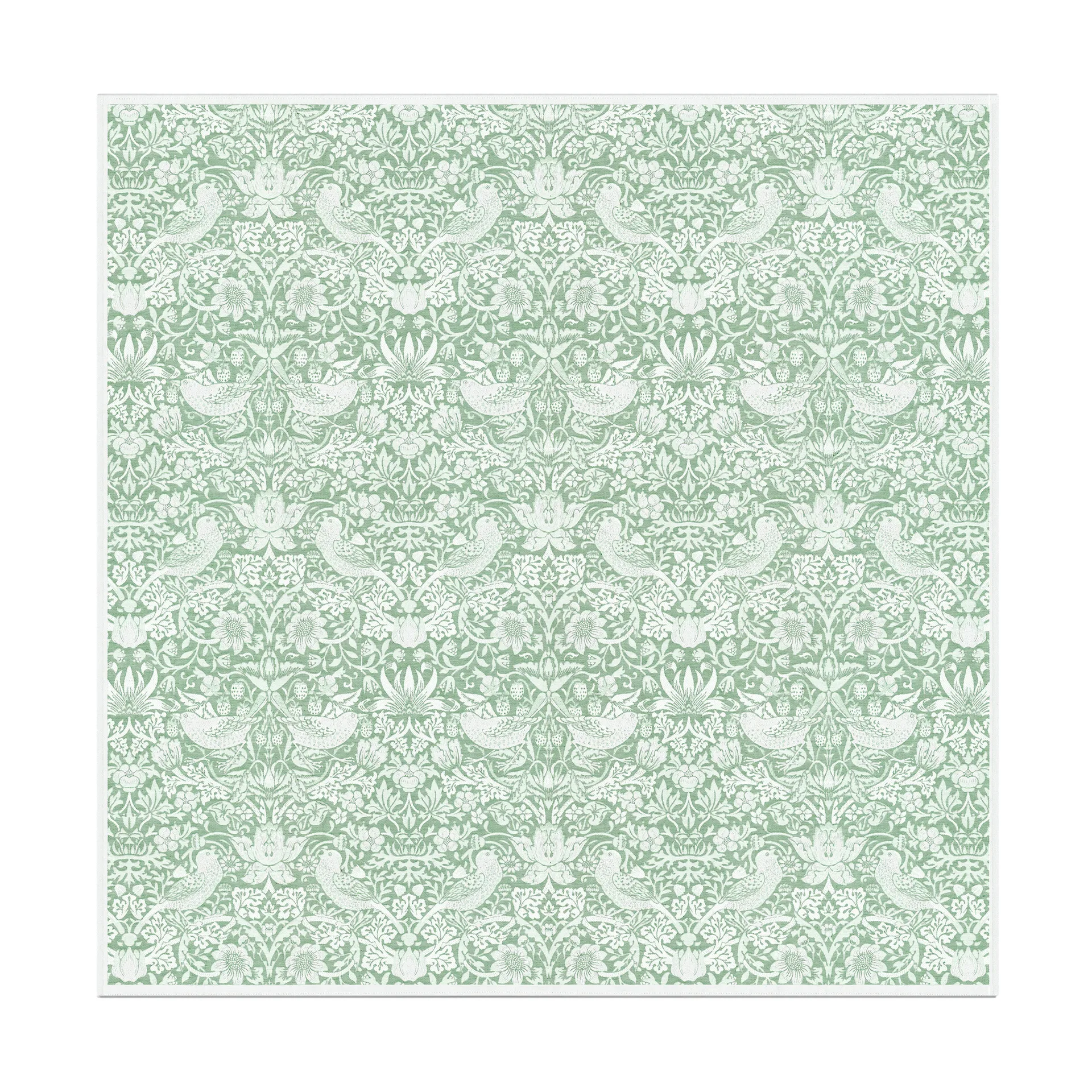 Mantel Strawberry Thief 150x150 cm, Verde Ekelund Linneväveri