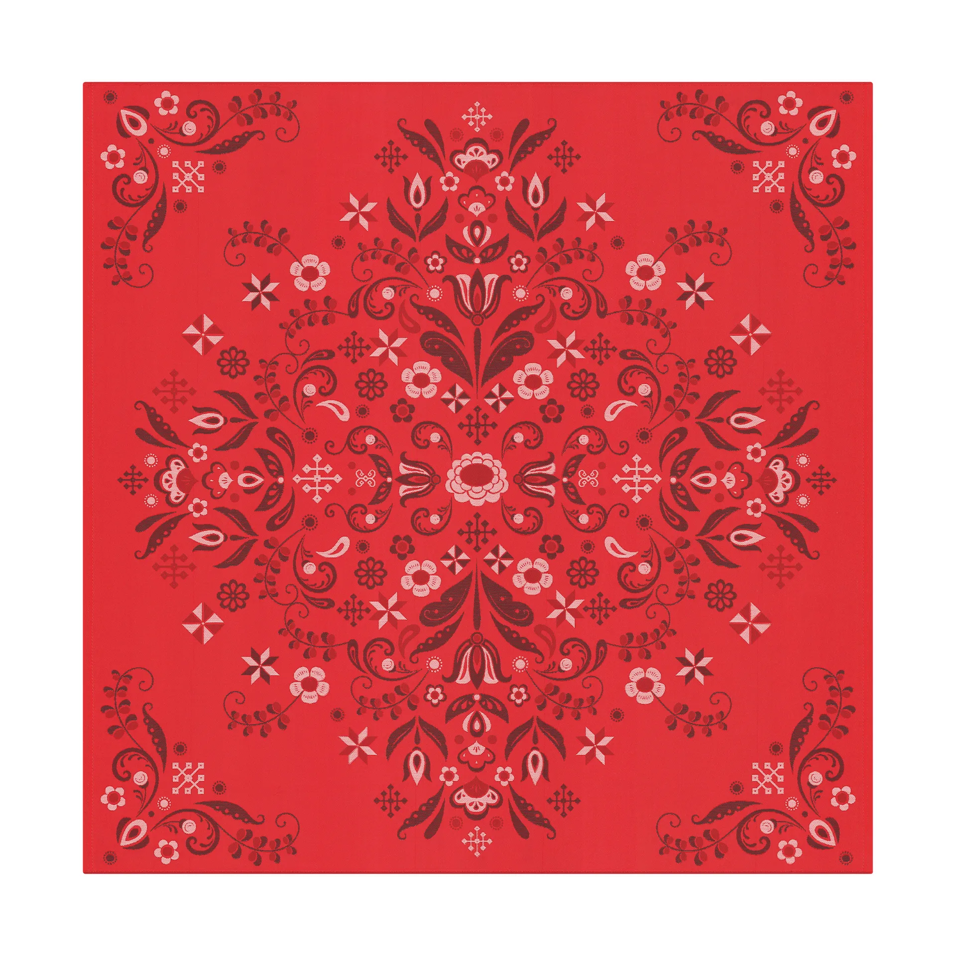 Mantel Torplyckan 145x145 cm, Rojo Ekelund Linneväveri