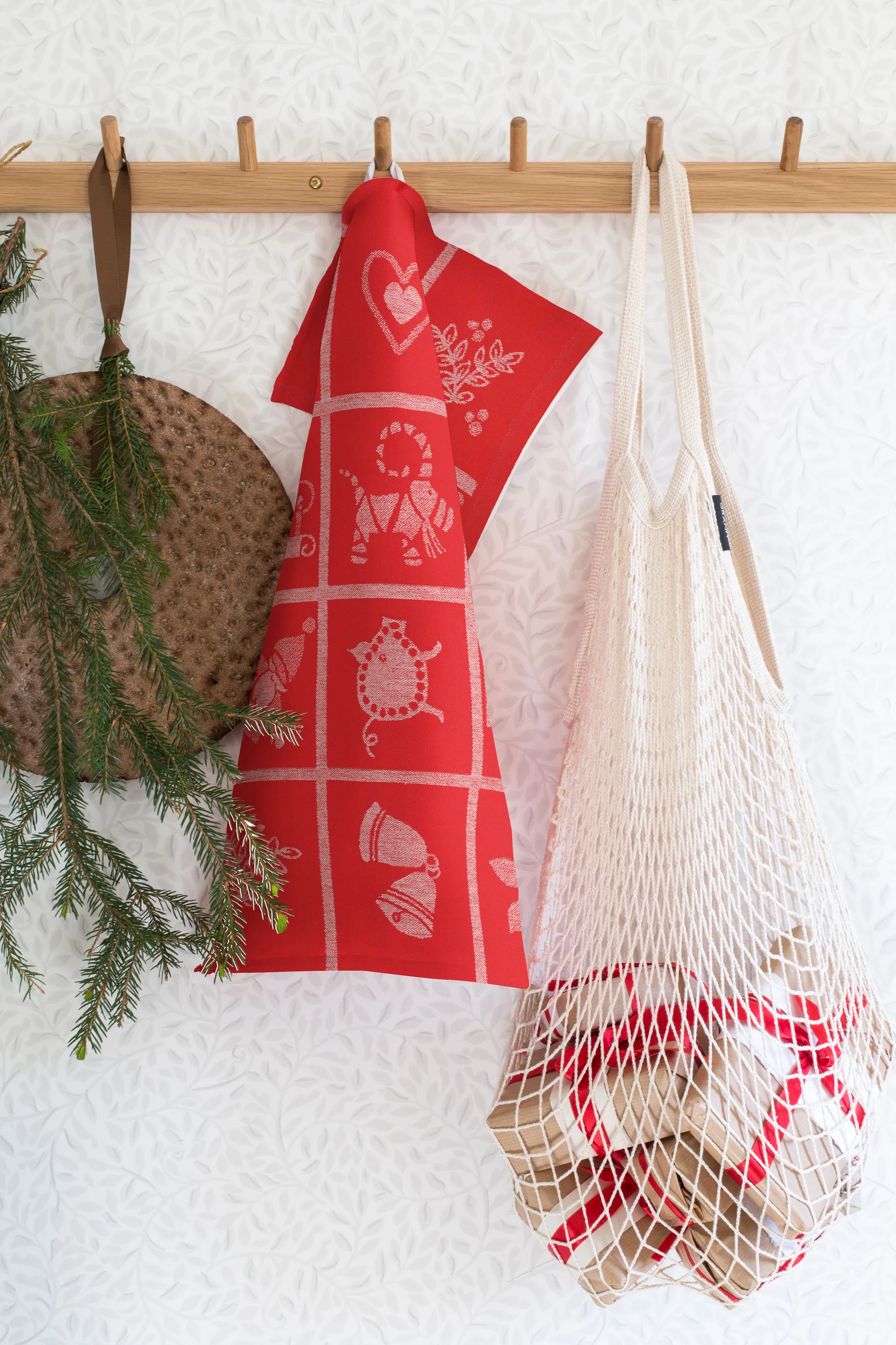 Paño de cocina Adventruta 35x50 cm, Rojo Ekelund Linneväveri