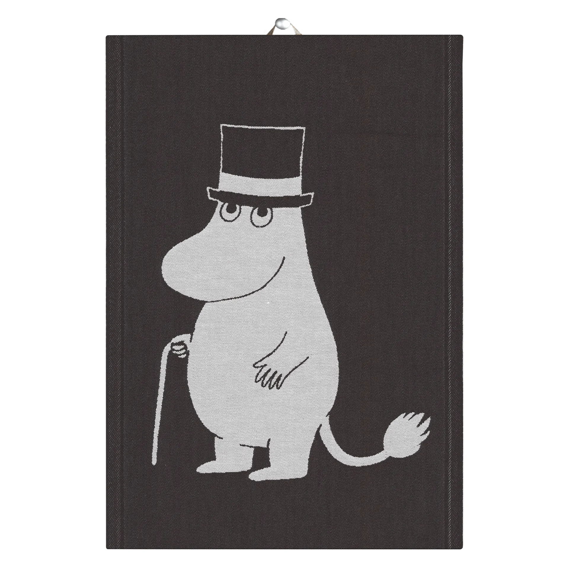 Paño de cocina Big Moominpappa 35x50 cm, negro Ekelund Linneväveri