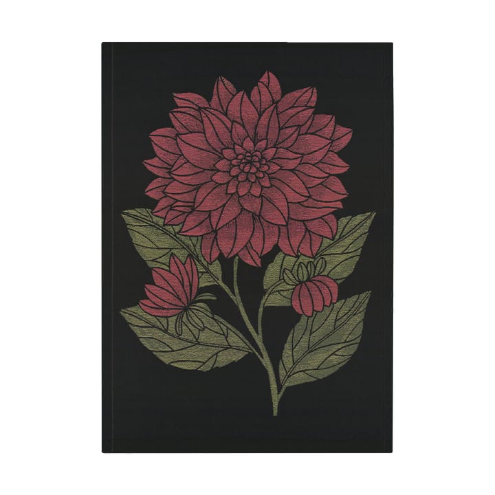 Paño de cocina Dahlia 48x70 cm - Rojo-negro-verde - Ekelund Linneväveri