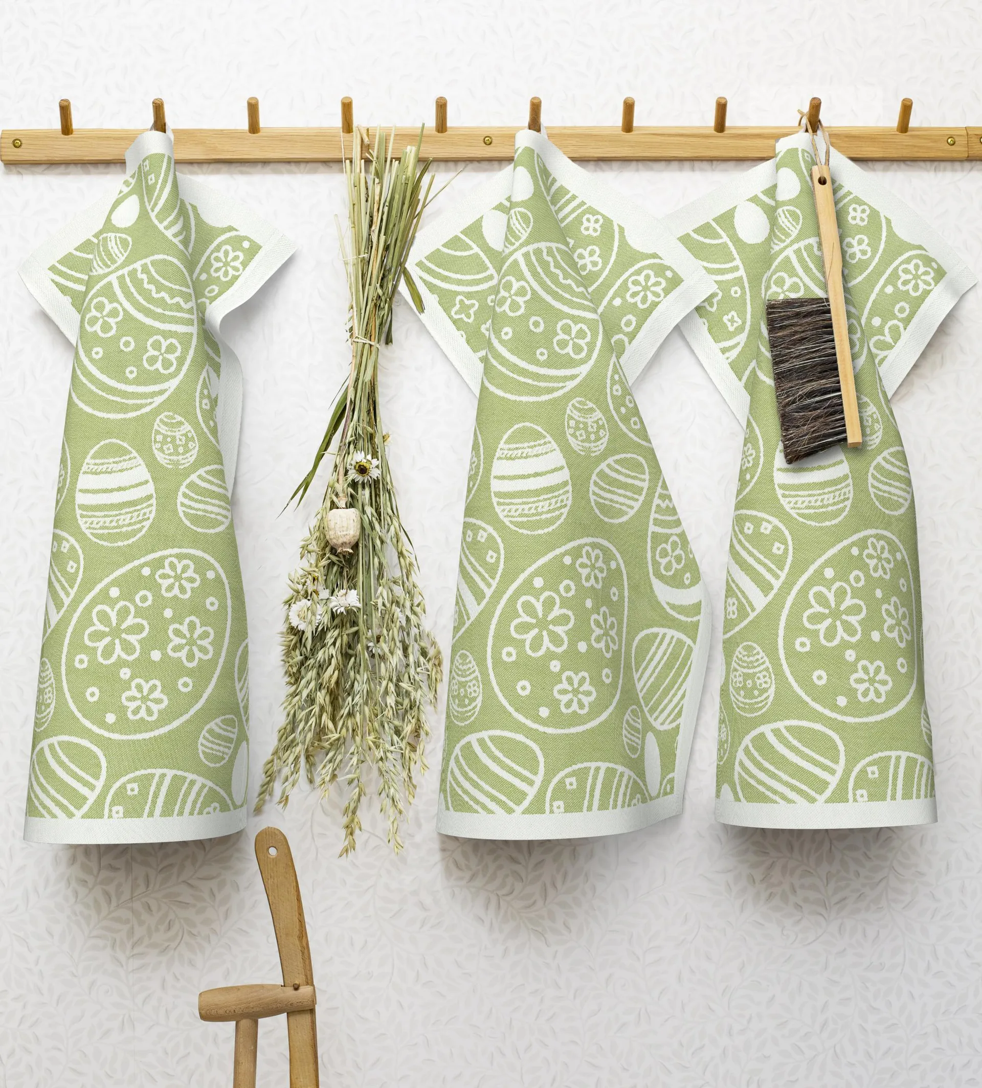 Paño de cocina Easter Egg 35x50 cm, verde Ekelund Linneväveri