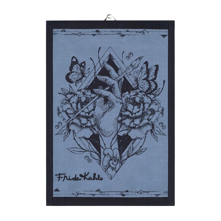 Paño de cocina Frida Kahlo Amor Al Arte 35x50 cm, negro Ekelund Linneväveri