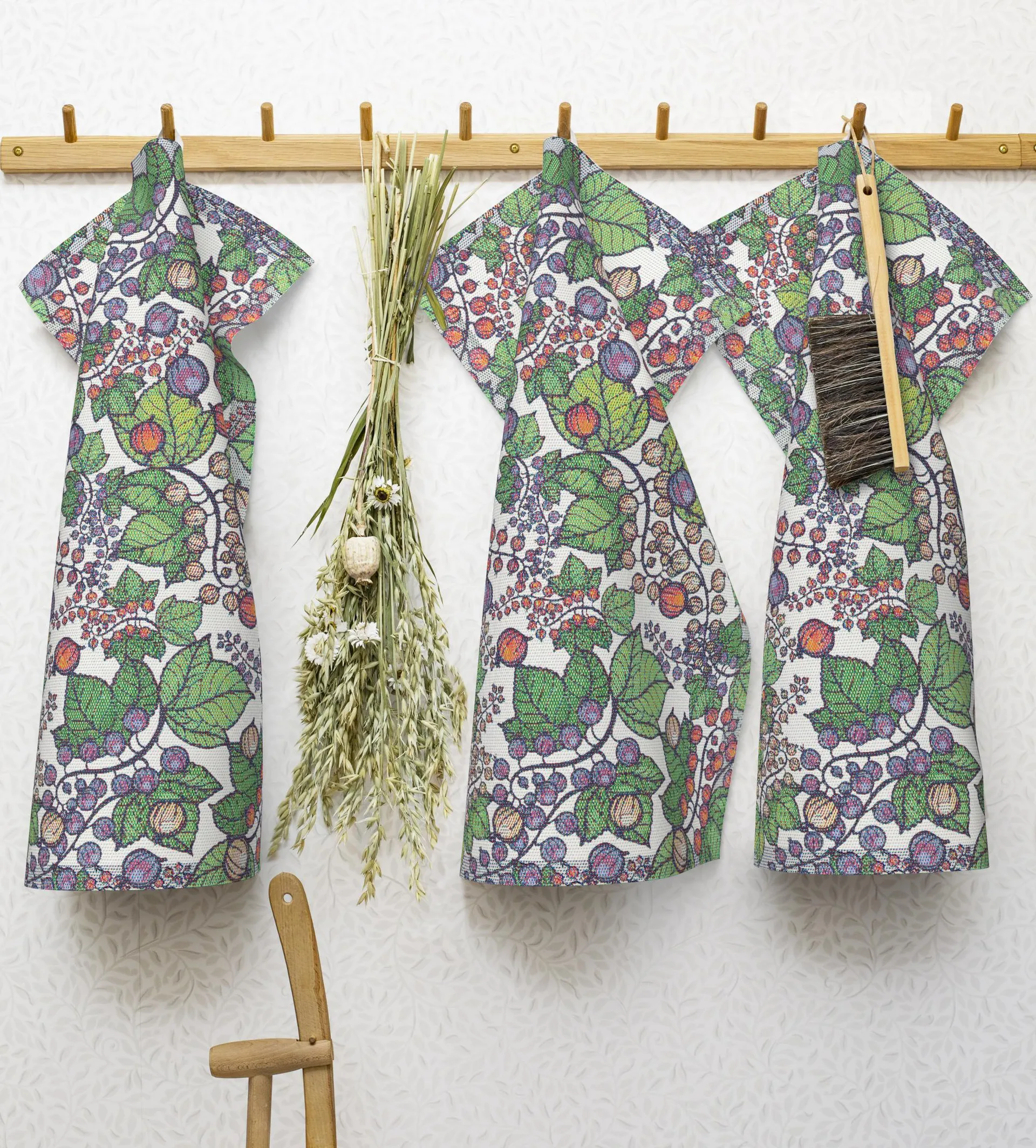 Paño de cocina Gooseberries 35x50 cm, verde Ekelund Linneväveri