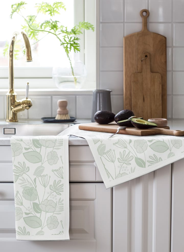 Paño de cocina Grönska 35x50 cm, Verde-blanco Ekelund Linneväveri