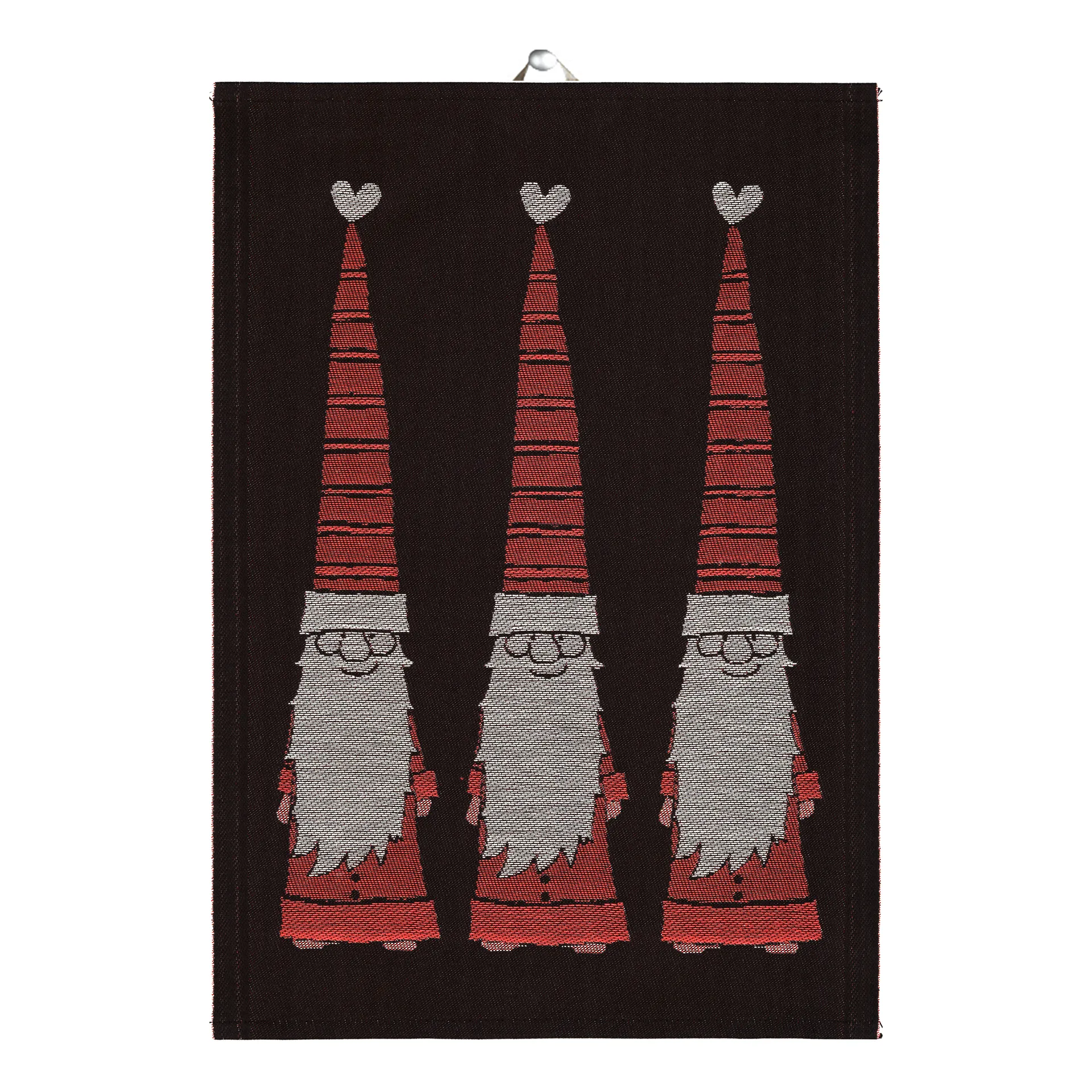 Paño de cocina Långtomtar 48x70 cm, Röd Ekelund Linneväveri