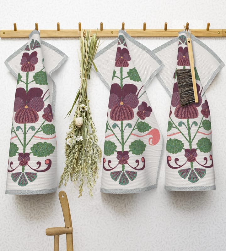 Paño de cocina Lindas viol 40x60 cm, Lila-gris Ekelund Linneväveri