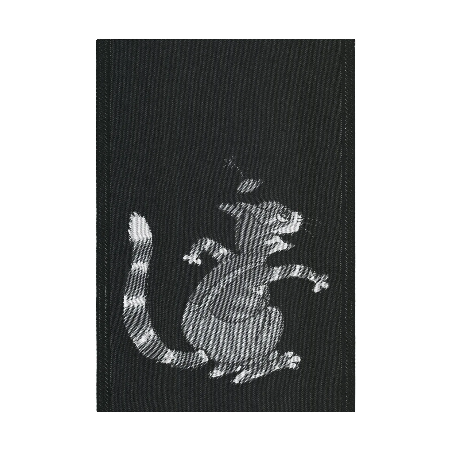 Paño de cocina Pettson & Findus negro-blanco 35x50 cm, Travieso Ekelund Linneväveri