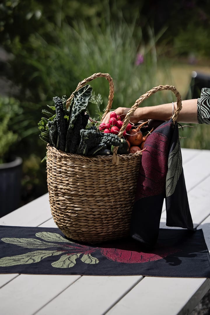 Paño de cocina Rödbeta 48x70 cm, Negro-rojo Ekelund Linneväveri
