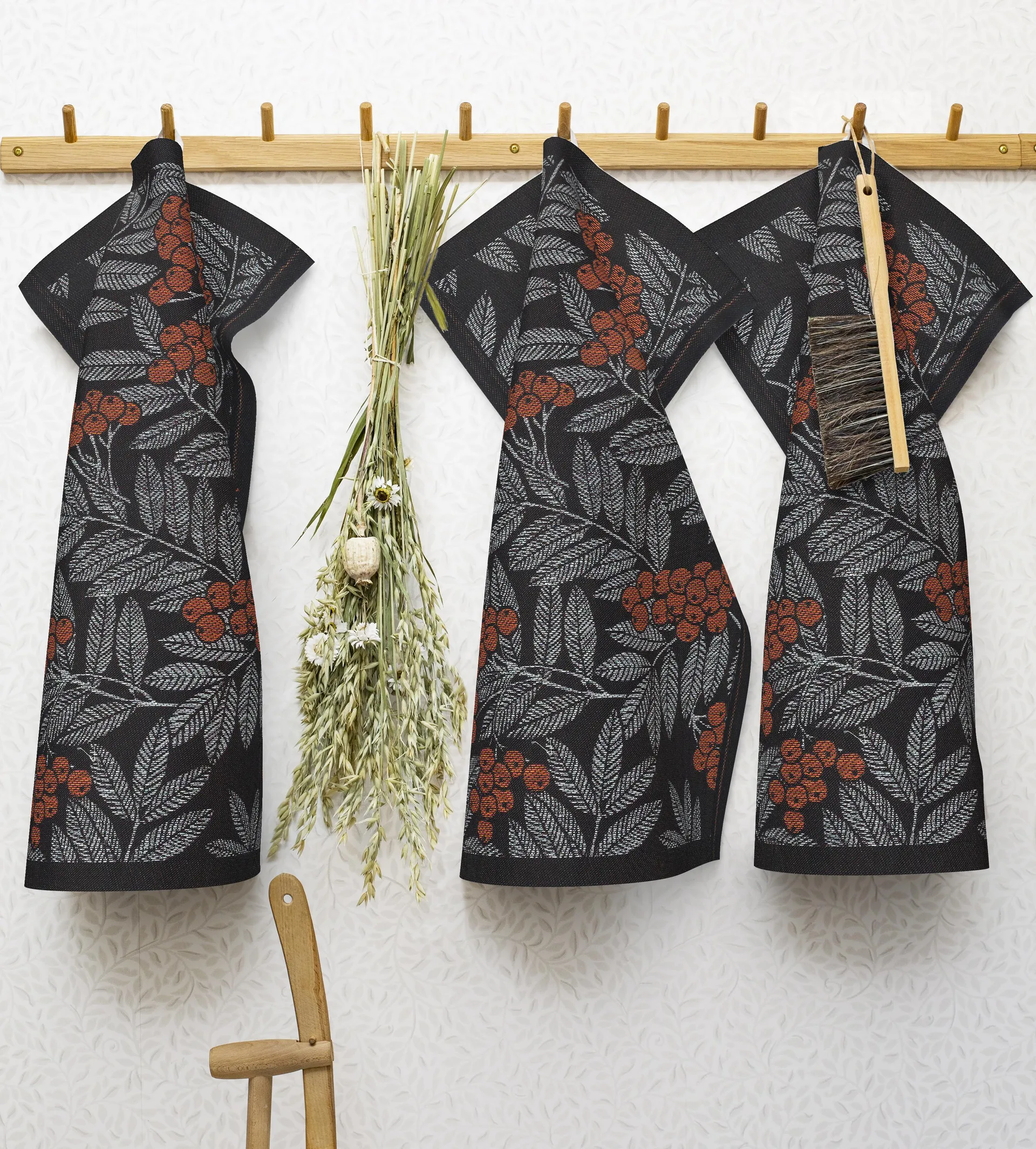 Paño de cocina Rönnbärsblad, 35x50 cm Ekelund Linneväveri