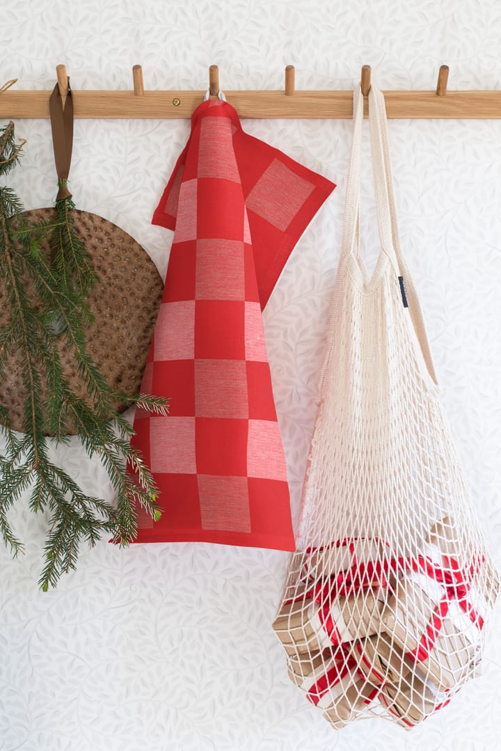 Paño de cocina Schack rojo, 35x50 cm Ekelund Linneväveri