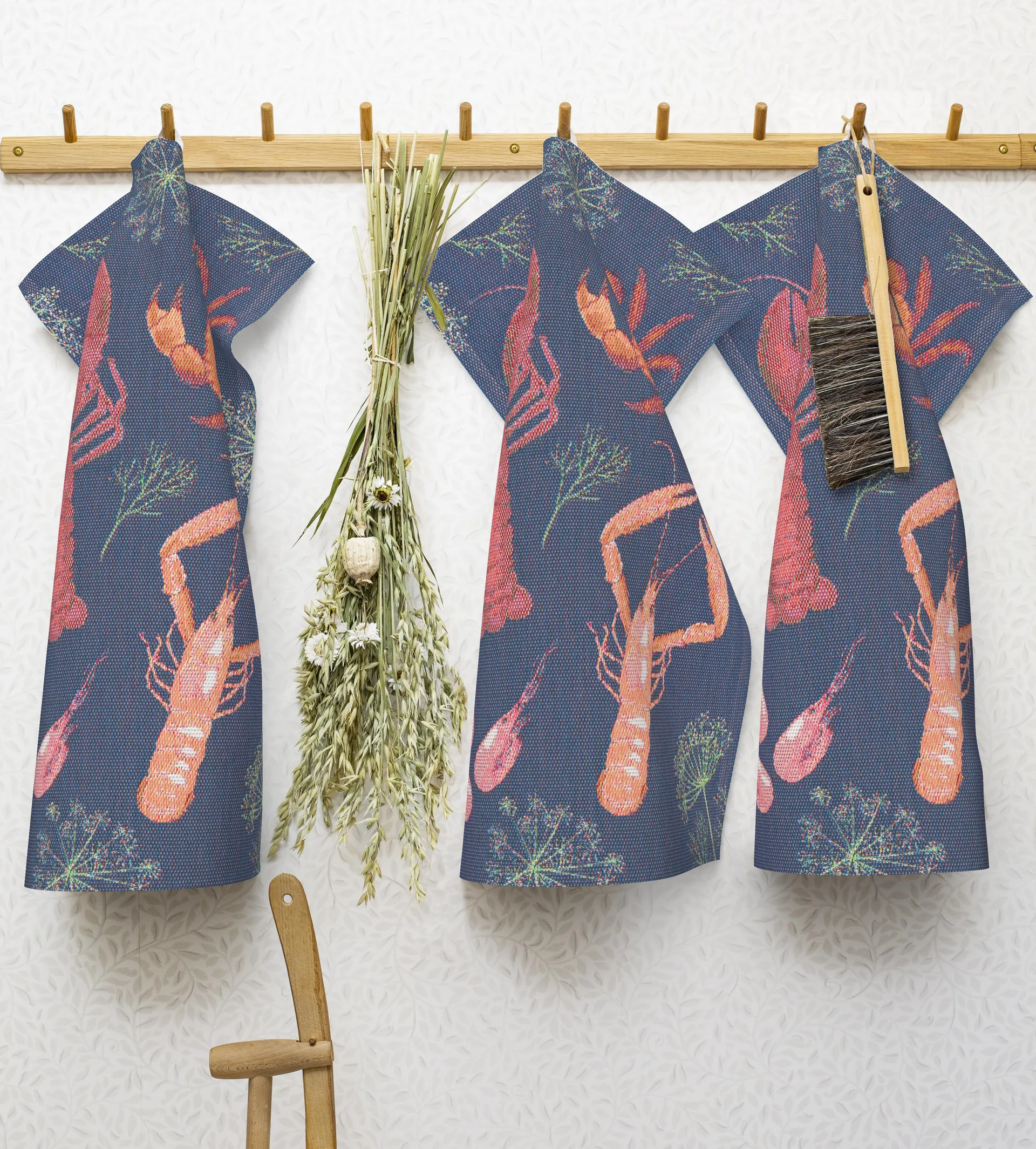 Paño de cocina Skaldjursfest, 40x60 cm Ekelund Linneväveri