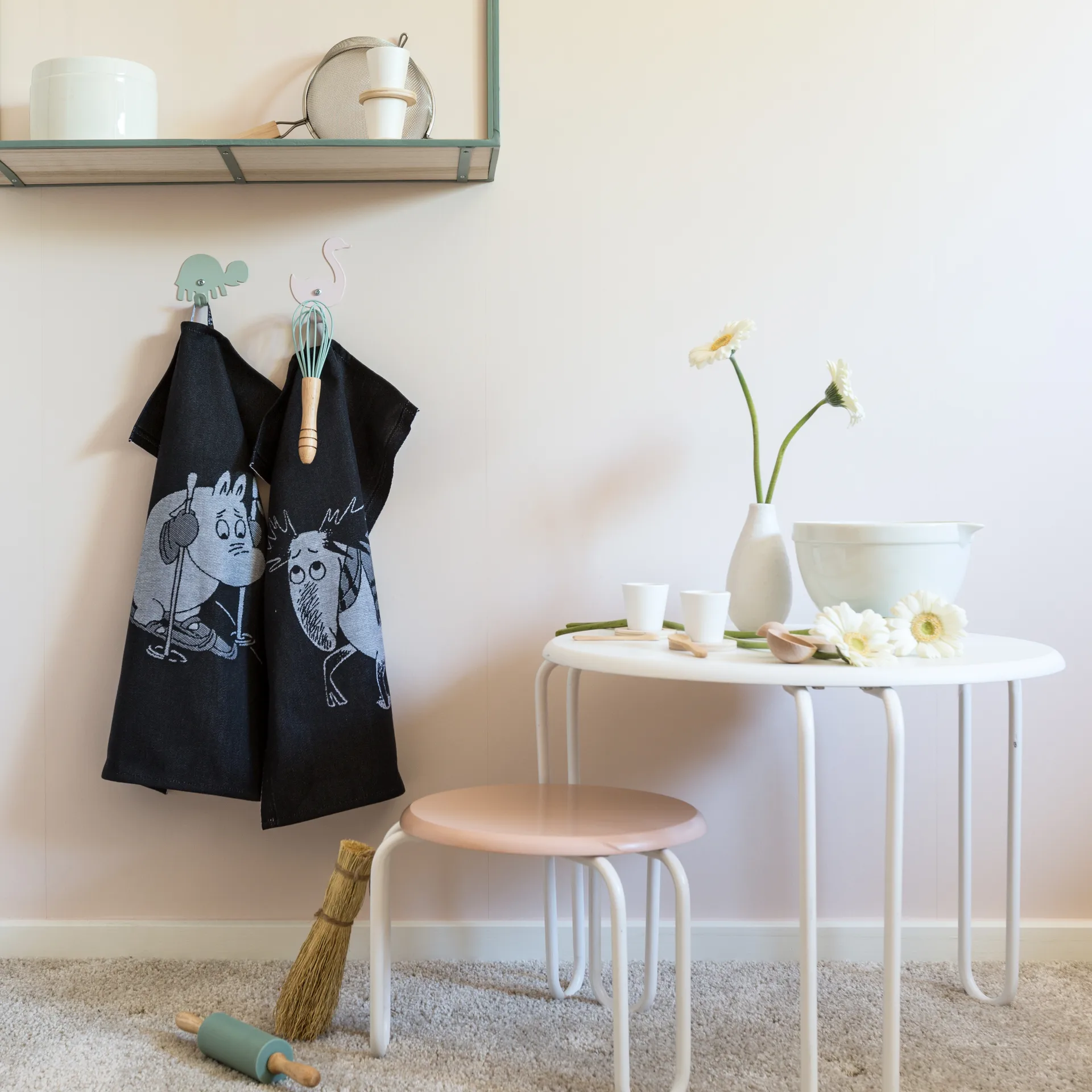 Paño de cocina Skiing 35x50 cm, negro Ekelund Linneväveri