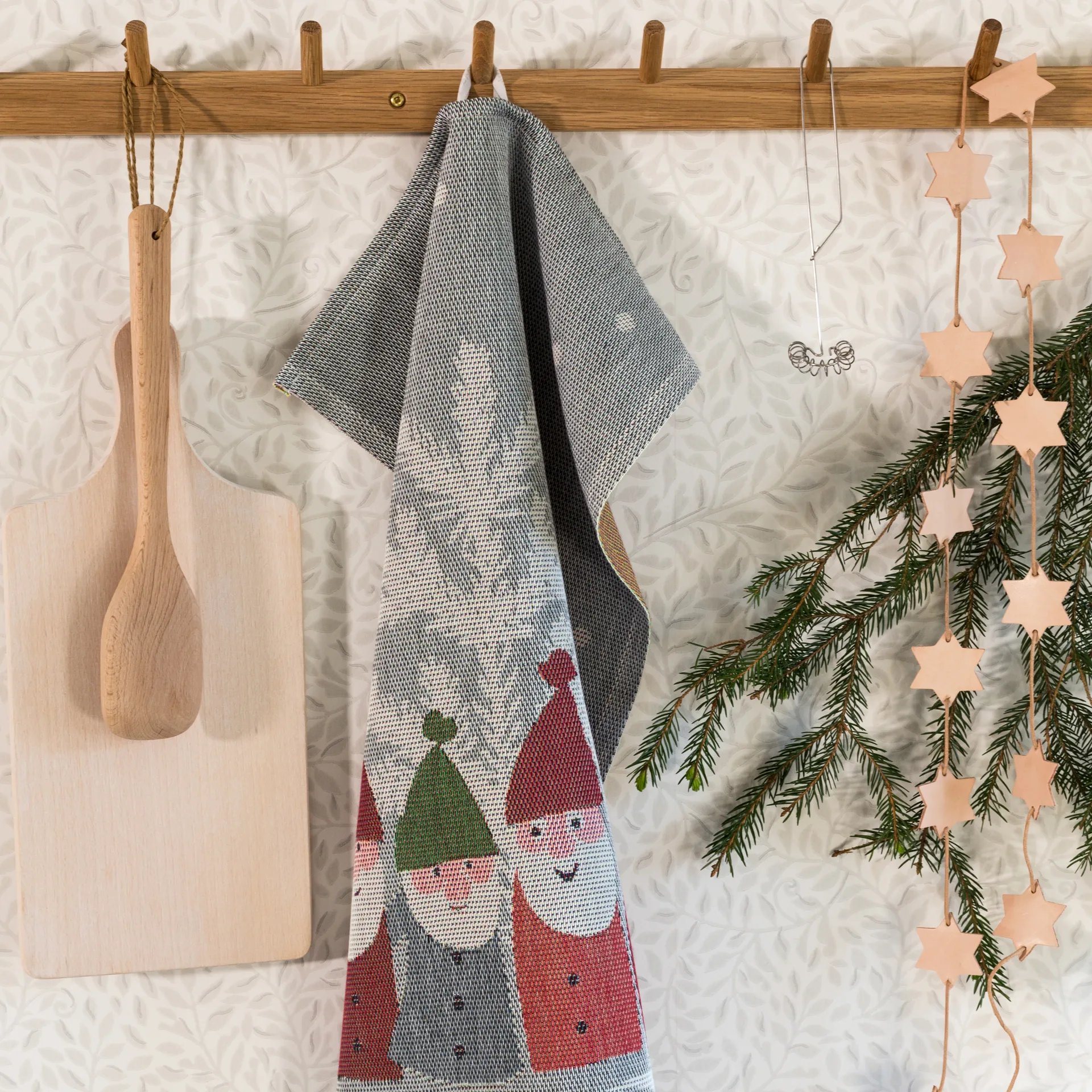 Paño de cocina Tomtemöte 40x60 cm, gris-blanco Ekelund Linneväveri