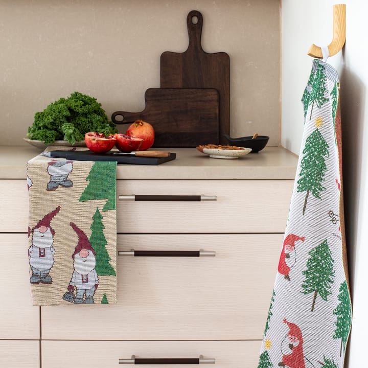 Paño de cocina Tomtesprång 40x60 cm, blanco-verde-rojo Ekelund Linneväveri