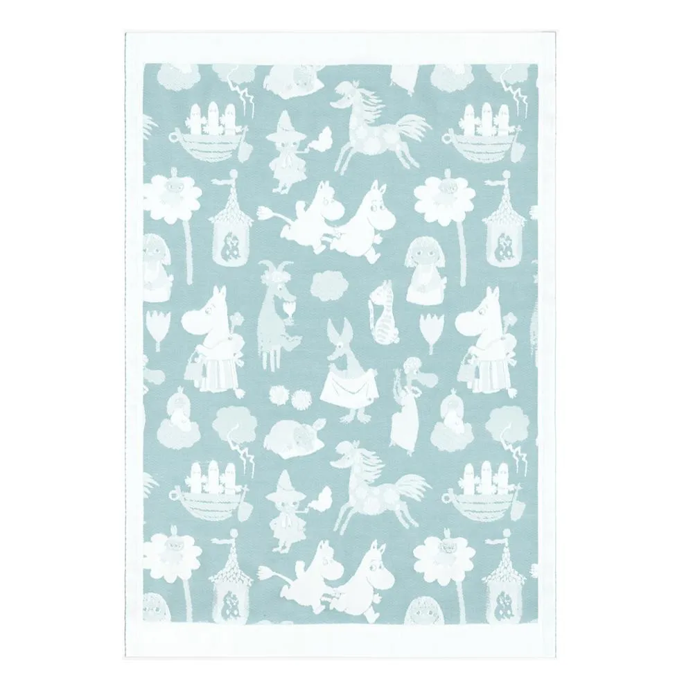 Plaid infantil Moomin Valley, azul Ekelund Linneväveri