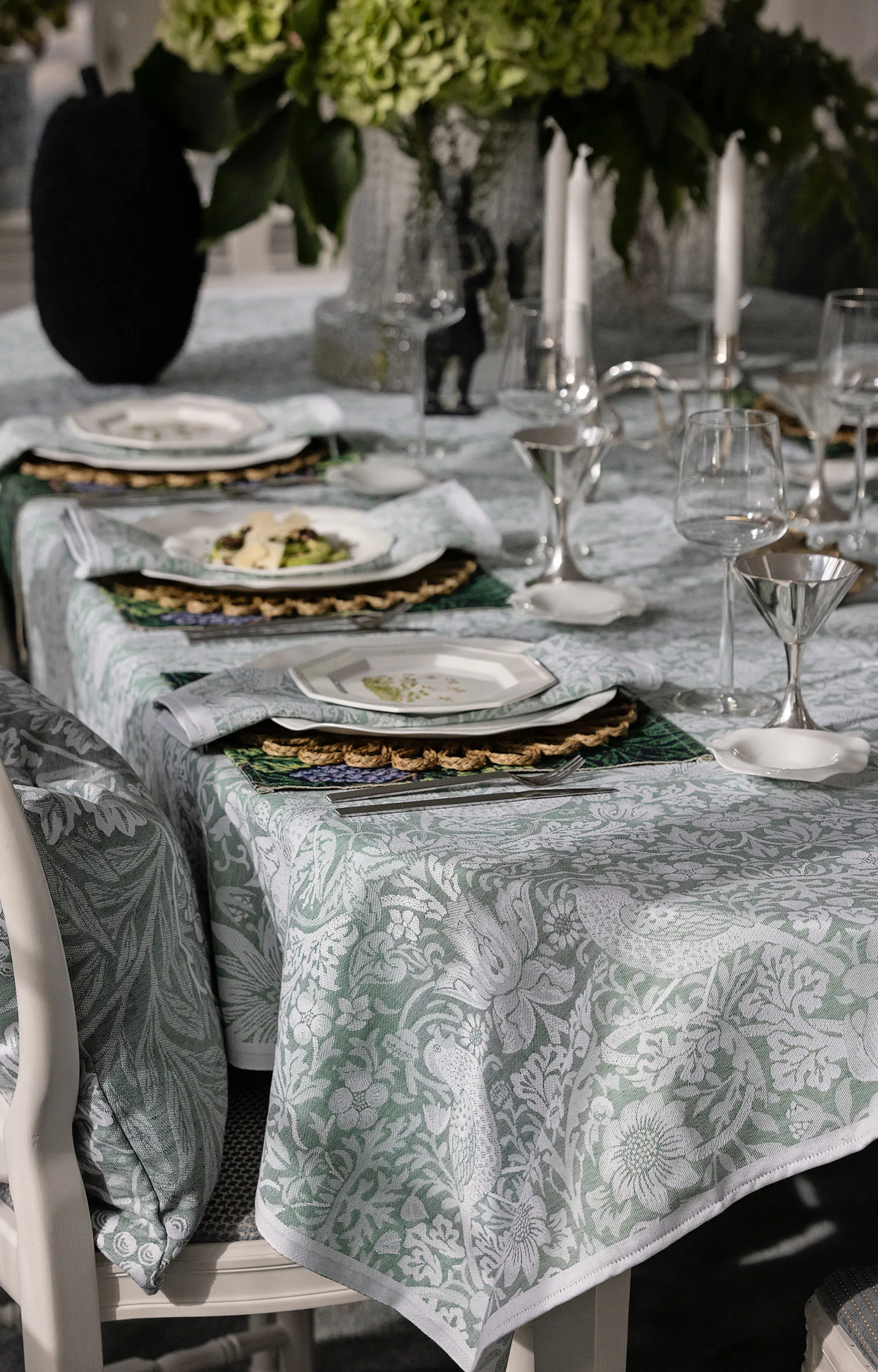 Servilleta de tela Strawberry Thief 35x35 cm, Verde Ekelund Linneväveri