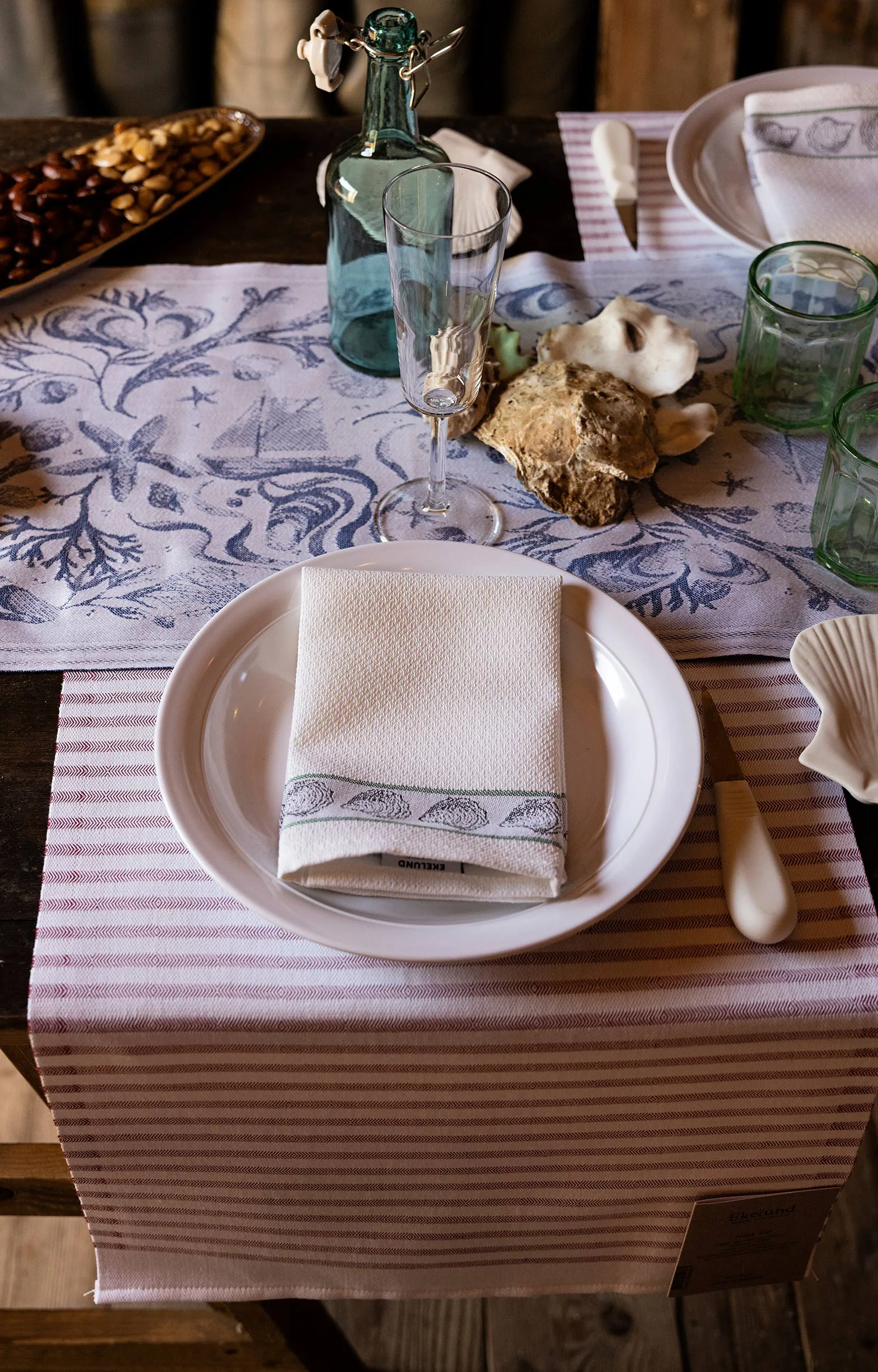 Servilleta de tela Tvärs 50x50 cm, Rojo Ekelund Linneväveri