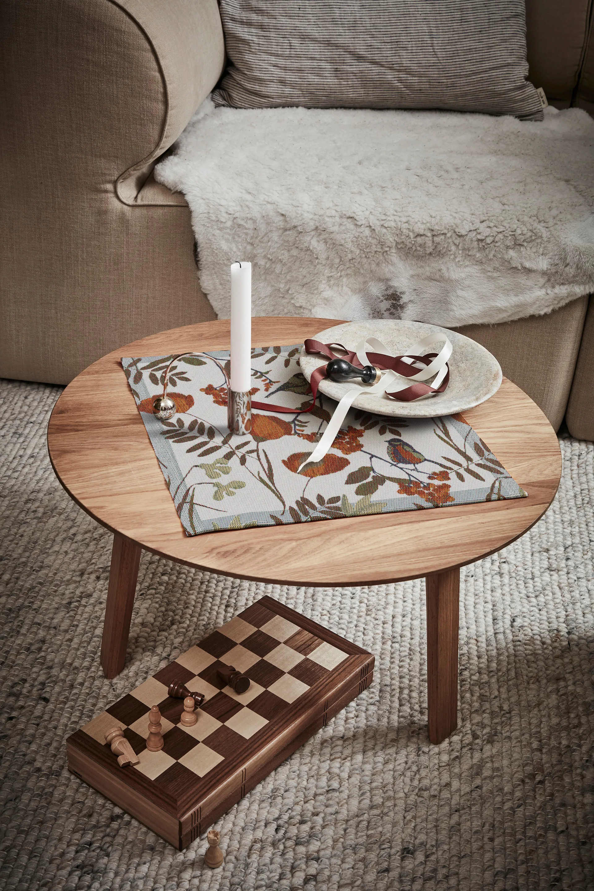 Servilleta Fåglabäck 35x35 cm, Marrón-naranja Ekelund Linneväveri