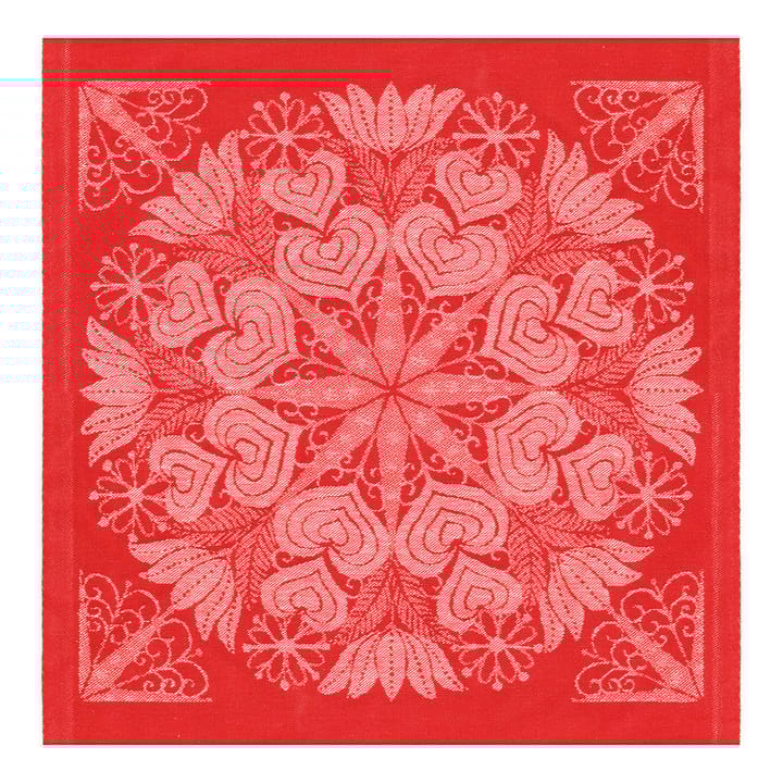 Servilleta Hjärtbo 35x35 cm - rojo - Ekelund Linneväveri