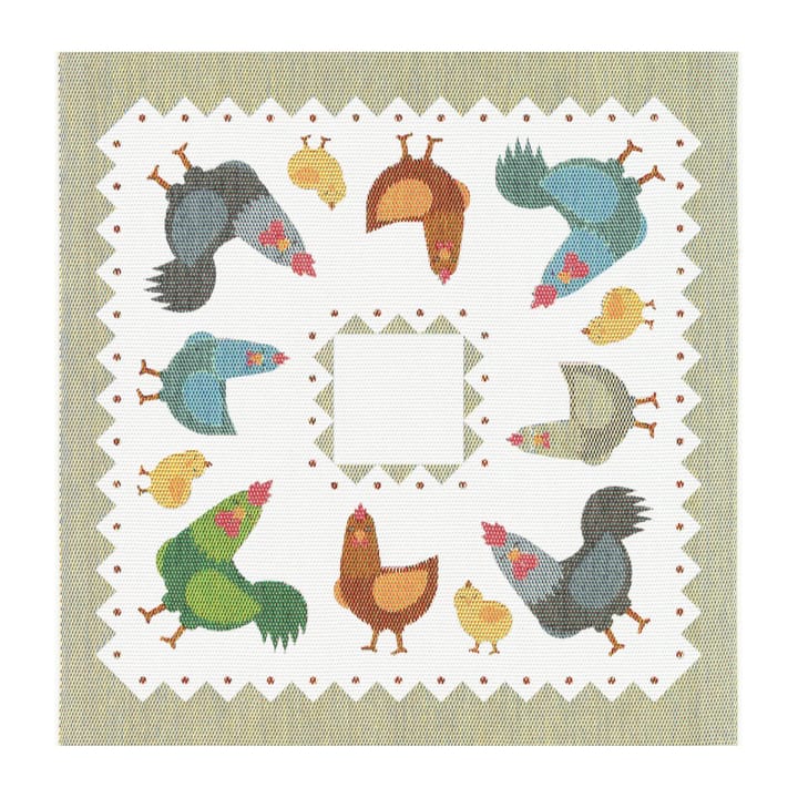 Servilleta Hönsfamilj 35x35 cm - Multi - Ekelund Linneväveri