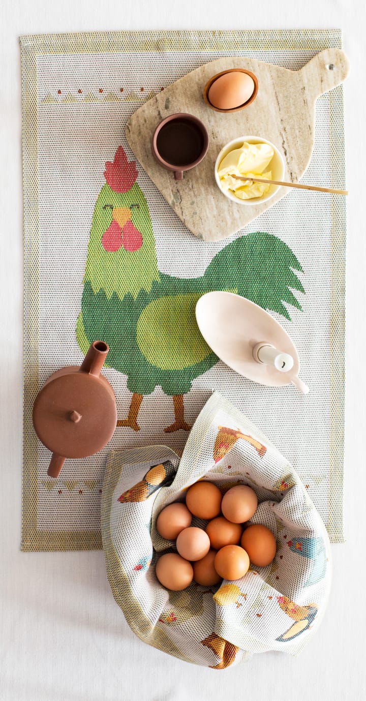 Servilleta Hönsfamilj 35x35 cm, Multi Ekelund Linneväveri