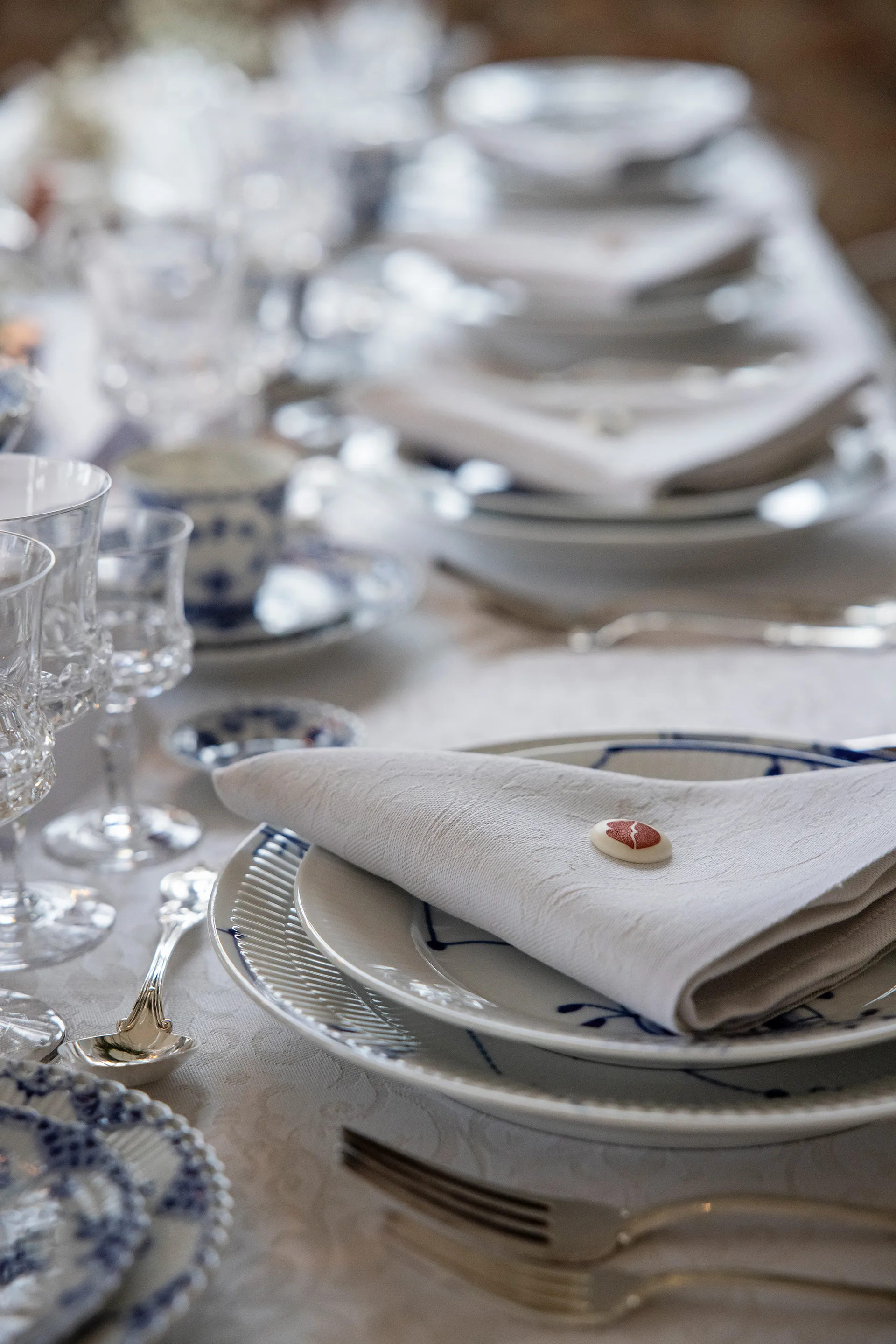 Servilleta Medaljong 35x35 cm, Blanco Ekelund Linneväveri