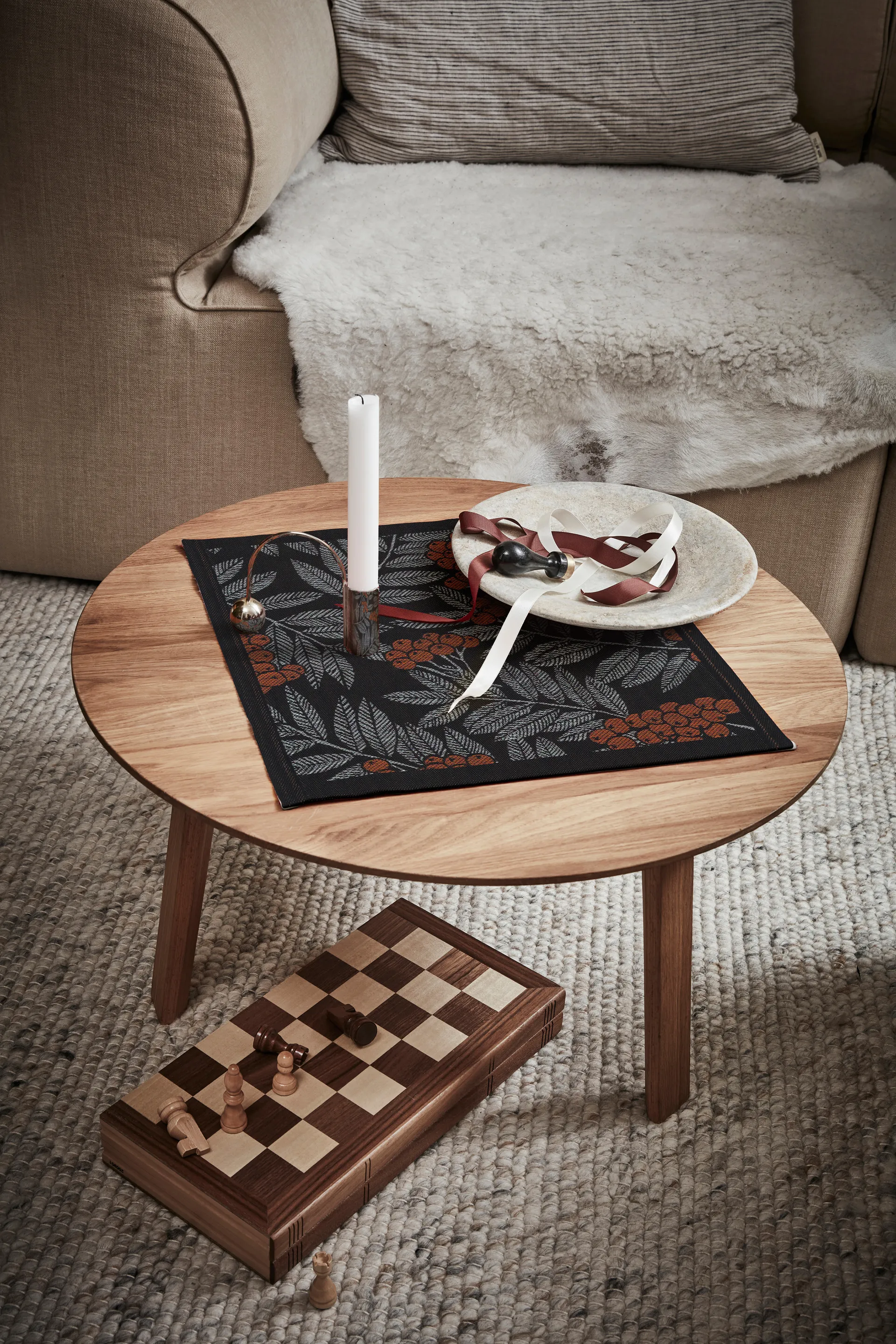 Servilleta Rönnbärsblad, 35x35 cm Ekelund Linneväveri