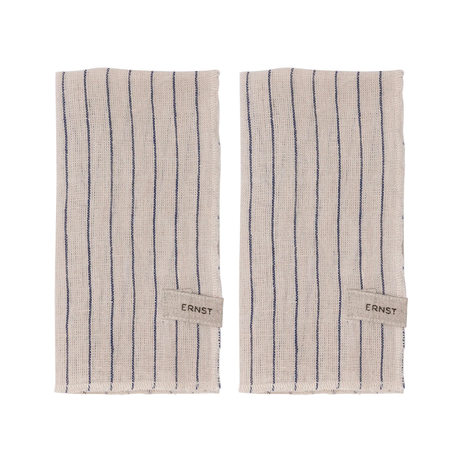 2 Servilletas a rayas Ernst 40x40 cm, Azul-beige ERNST