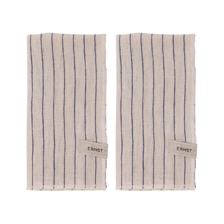 2 Servilletas a rayas Ernst 40x40 cm - Azul-beige - ERNST