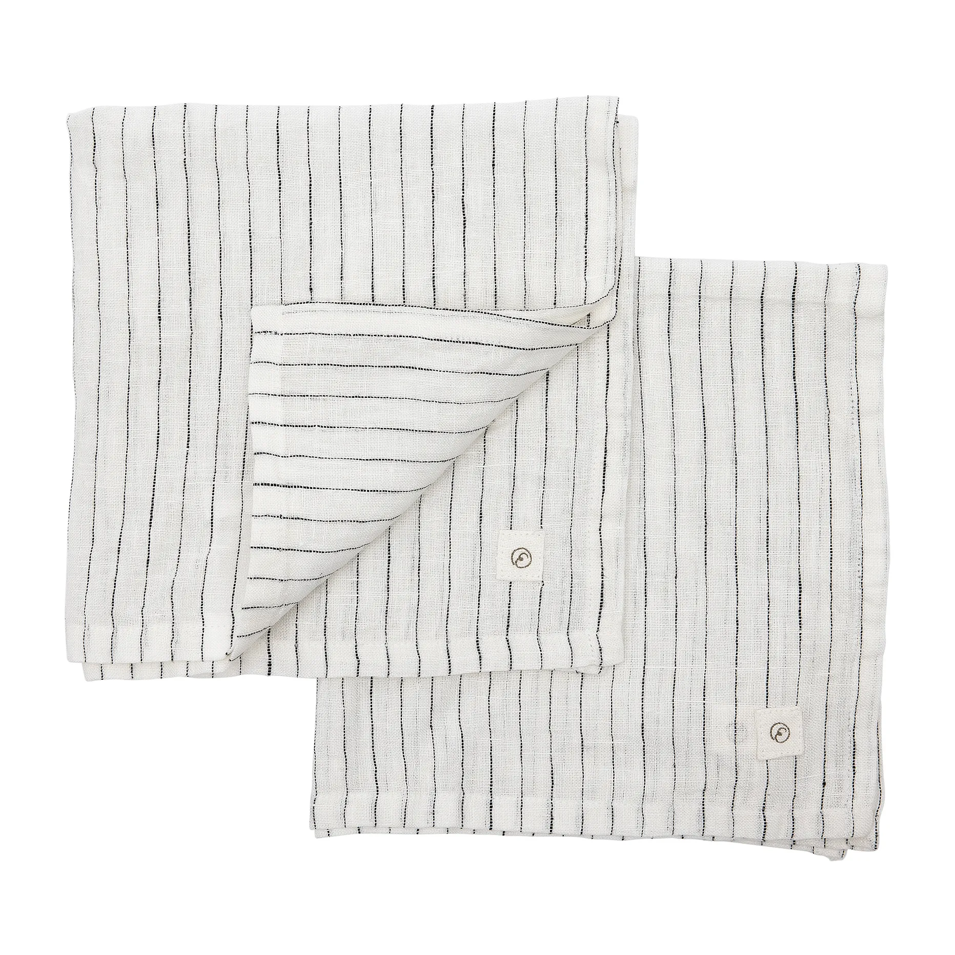2 Servilletas de lino Ernst 40x40 cm, blanco-negro ERNST