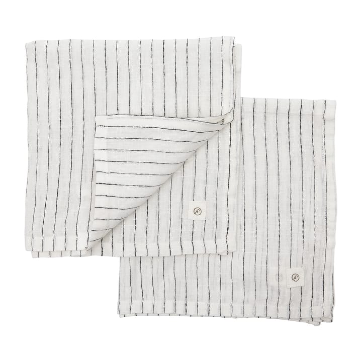 2 Servilletas de lino Ernst 40x40 cm, blanco-negro ERNST