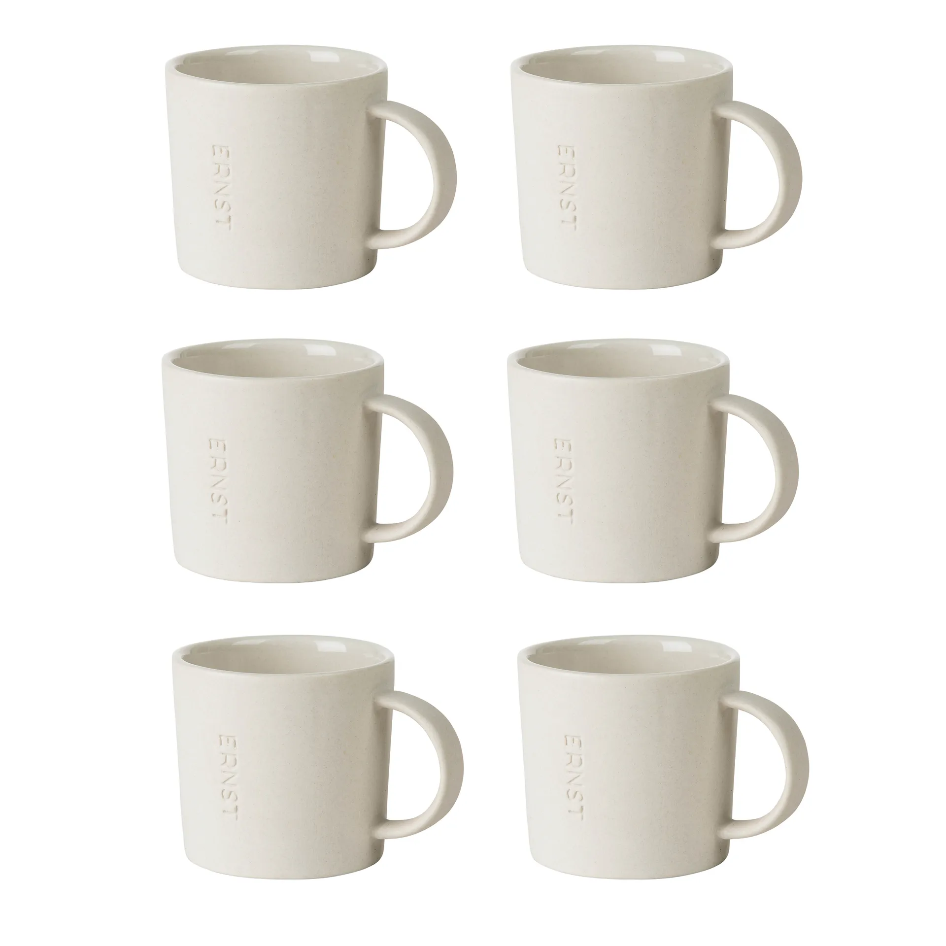 6 Tazas espresso Ernst gres, blanco natural ERNST