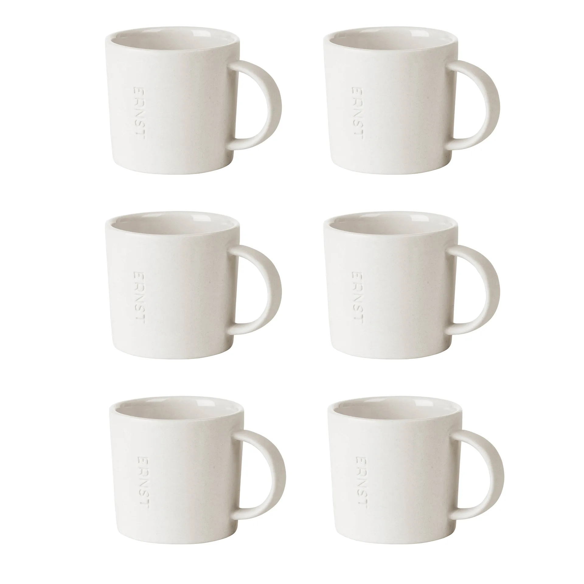 6 Tazas espresso Ernst gres, blanco ERNST