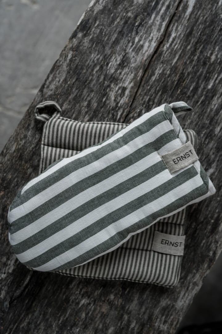 Agarradera Ernst a rayas 23x25 cm, Verde-beige ERNST