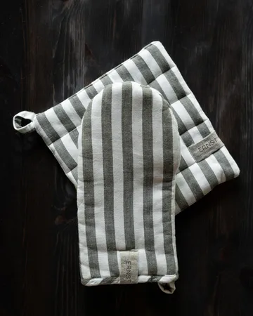 Agarradera Ernst rayas anchas 23x25 cm - Salvia-blanco - ERNST