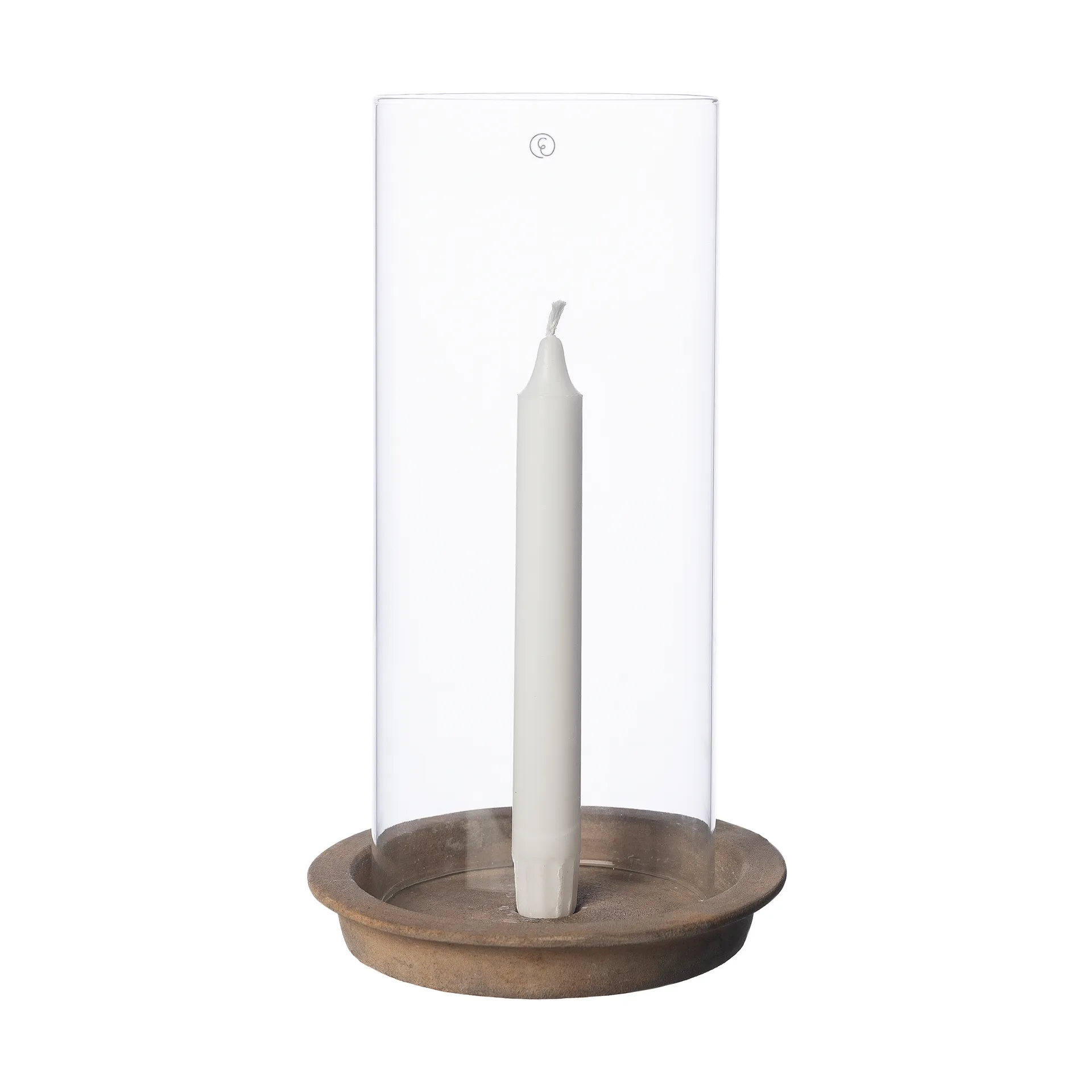 Bandeja Ernst para velas-portavelas incl. cilindro de vidrio 30 cm, Terracota ERNST