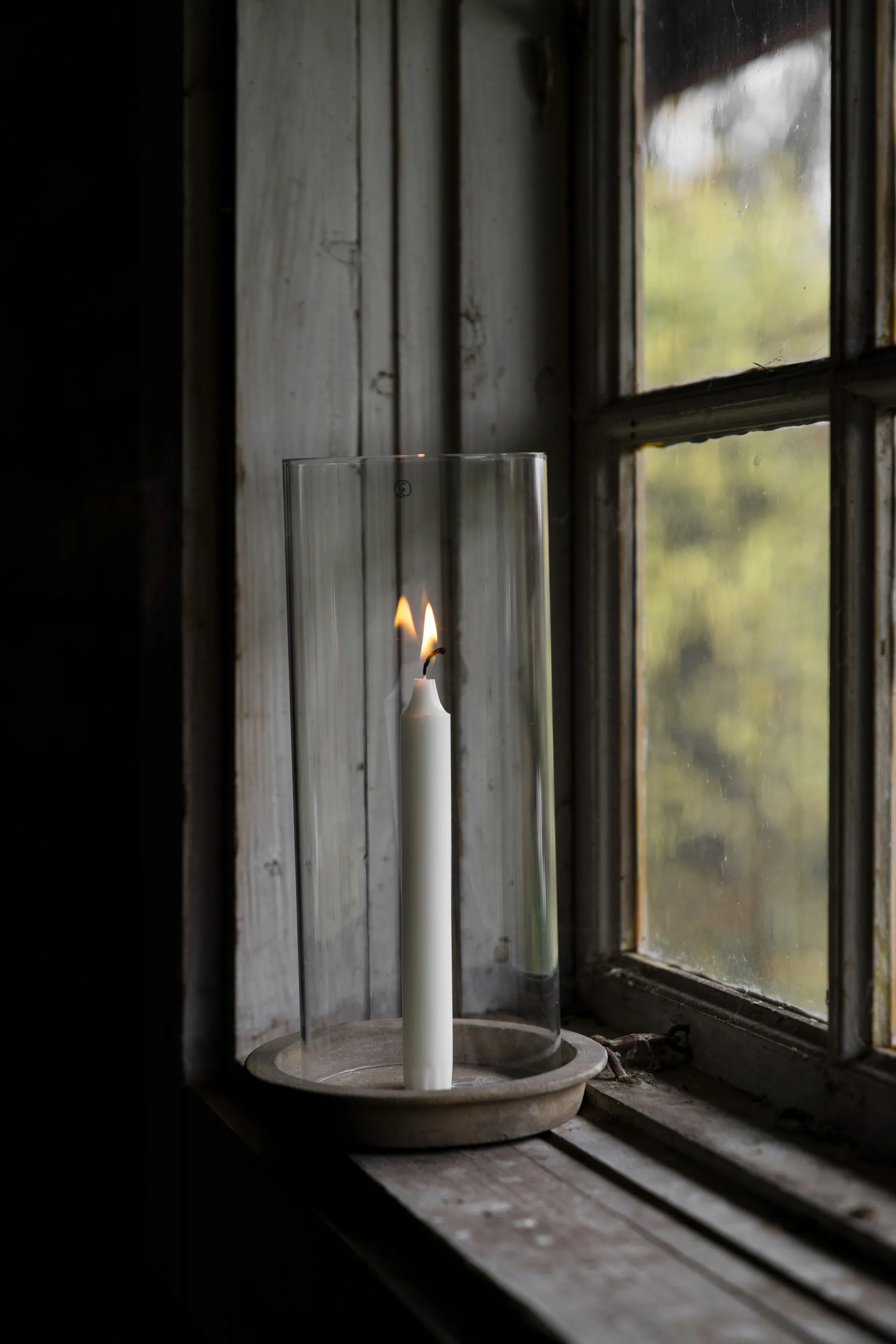 Bandeja Ernst para velas-portavelas incl. cilindro de vidrio 30 cm, Terracota ERNST