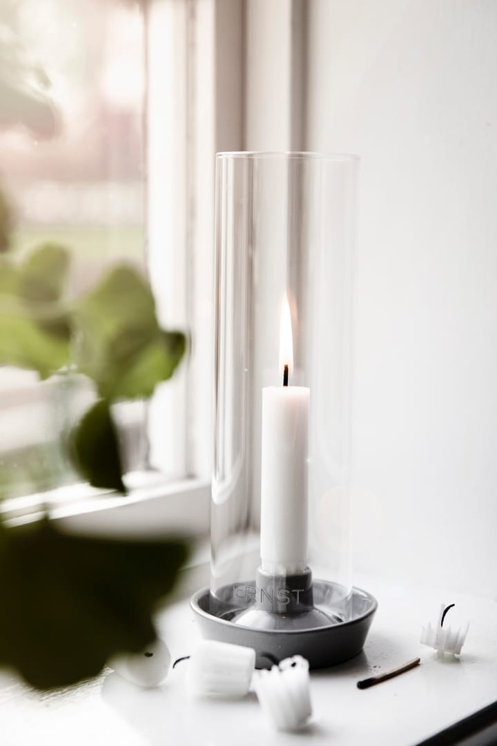Candelabro cilindro de vidrio Ernst, gris osucro ERNST