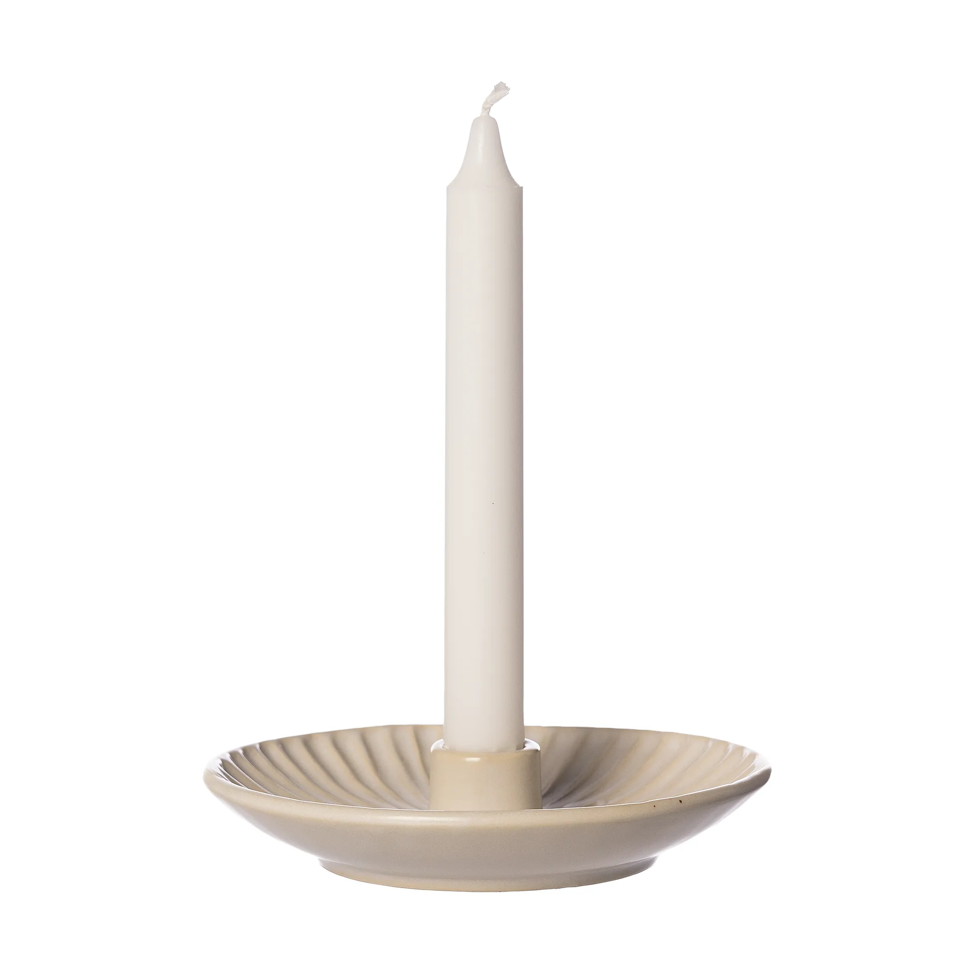 Candelabro con plato Ernst, Blanco natural ERNST