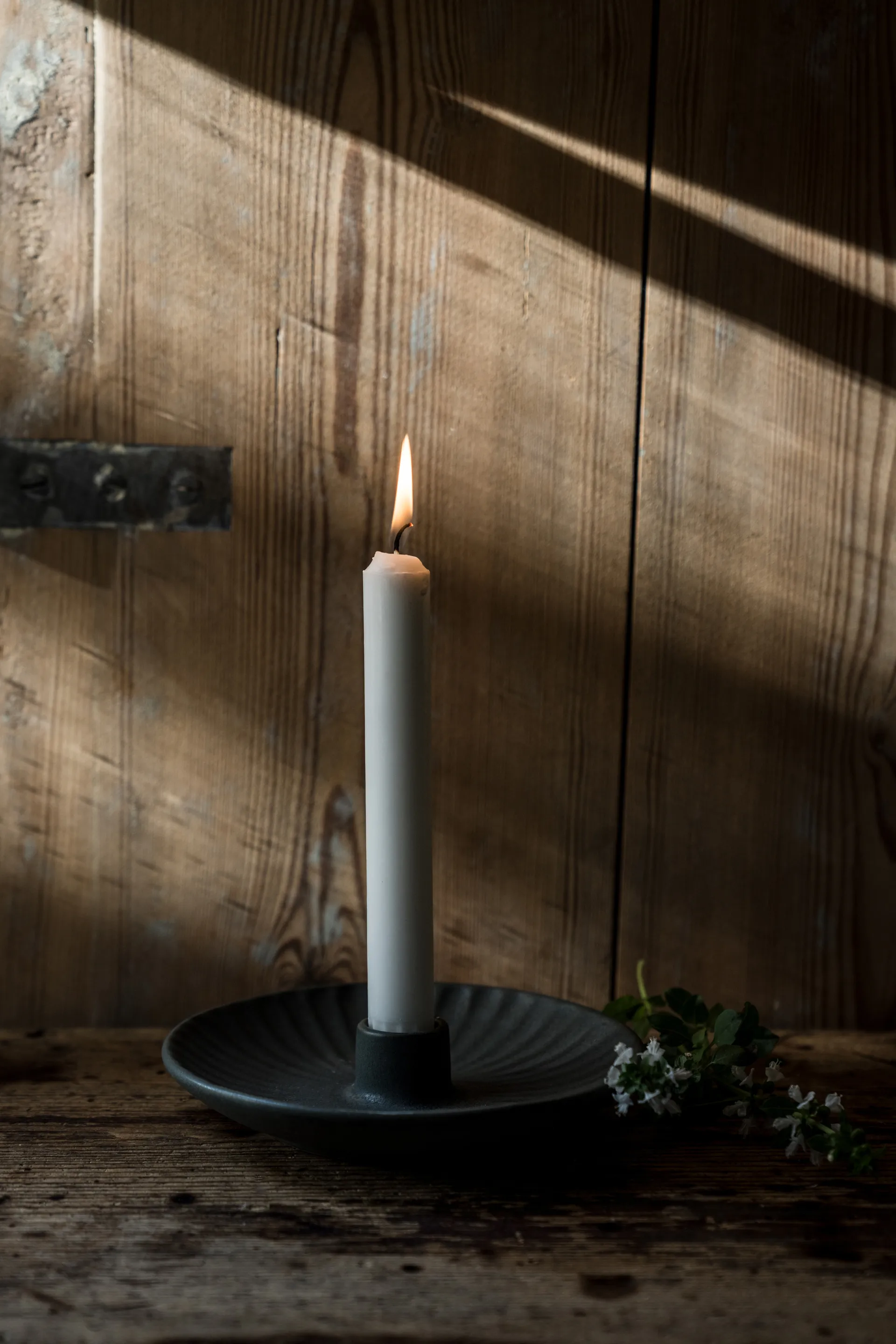 Candelabro con plato Ernst, Petrol ERNST