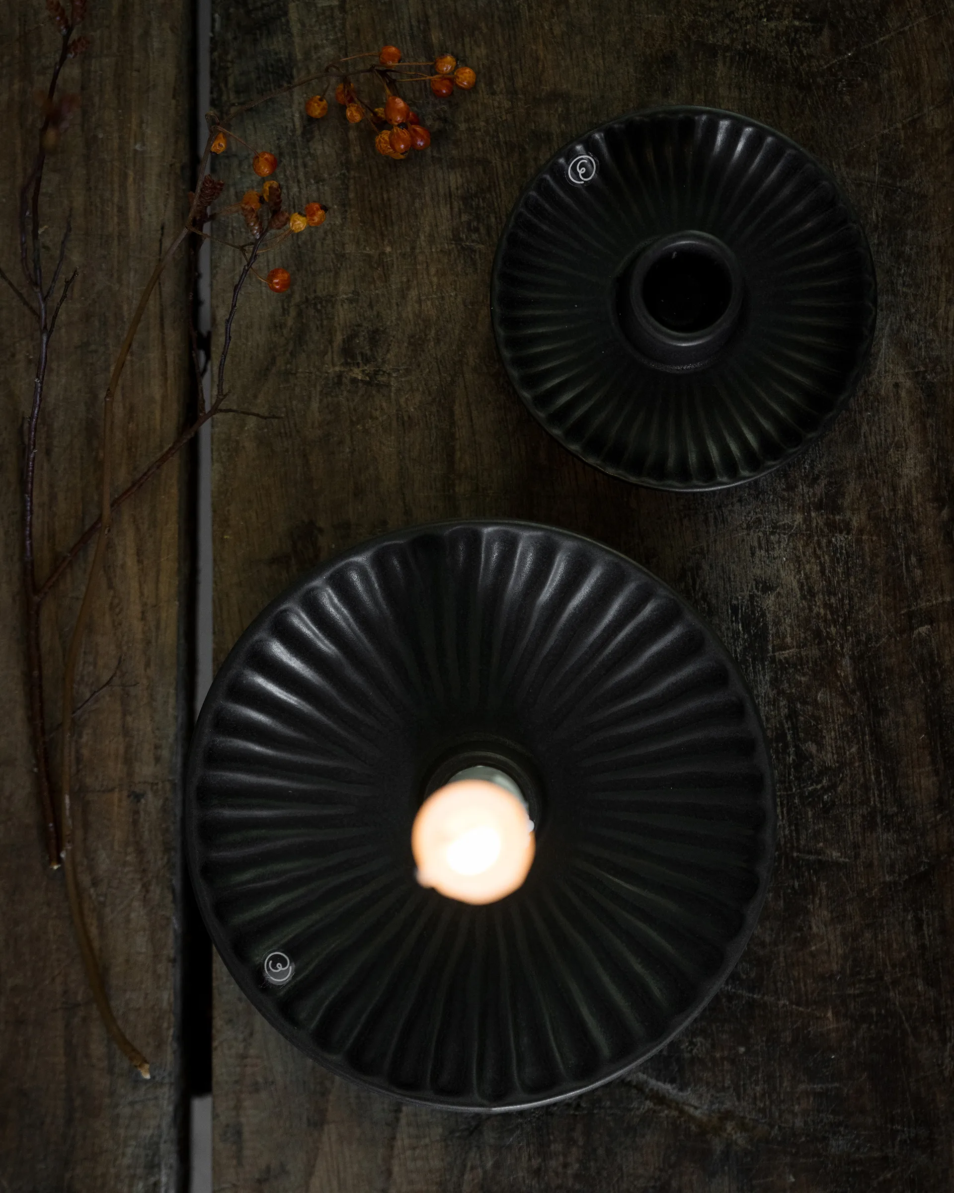 Candelabro Ernst Ø16x3,5 cm, Negro ERNST