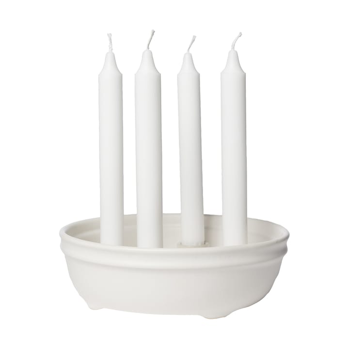Candelabro Ernst 4 velas, Glaseado blanco natural ERNST