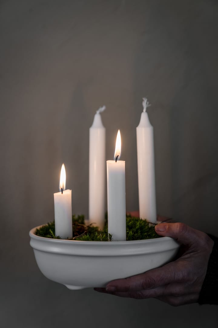 Candelabro Ernst 4 velas, Glaseado blanco natural ERNST