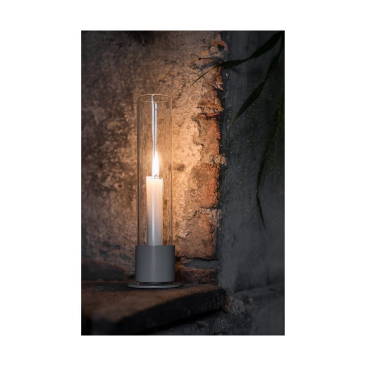 Candelabro Ernst cilindro de vidrio Ø7,5 cm, Blanco natural ERNST