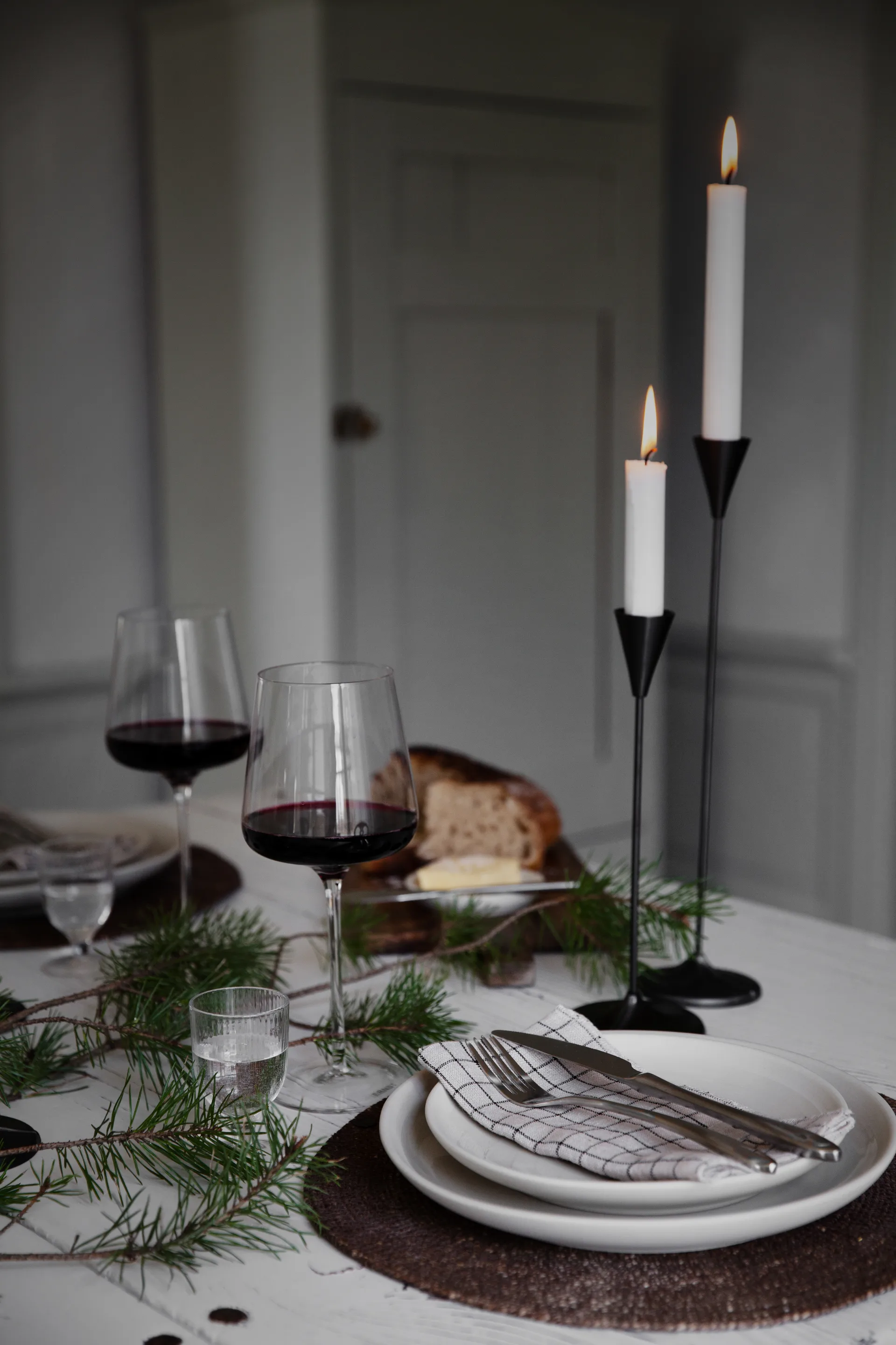 Candelabro Ernst cromo negro, 25 cm ERNST