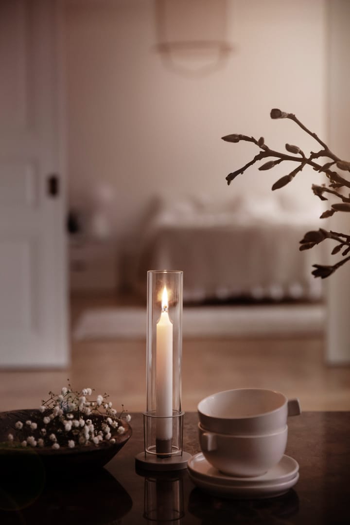 Candelabro Ernst estrecho cilindro de vidrio, Beige ERNST
