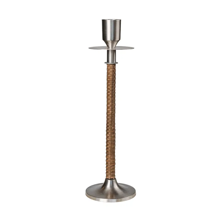Candelabro trenzado Ernst - Acero cepillado, Ø8x25 cm - ERNST