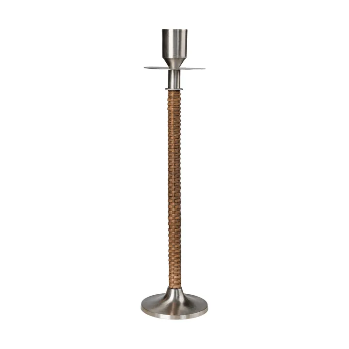 Candelabro trenzado Ernst - Acero cepillado, Ø8x30 cm - ERNST