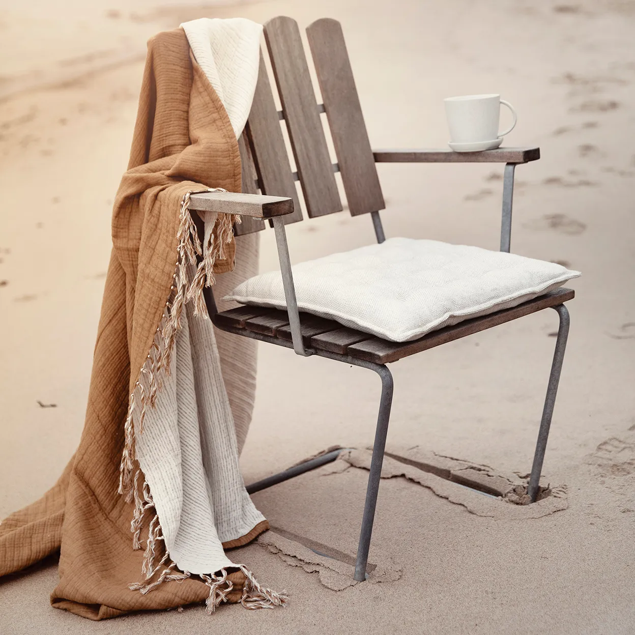 Cojín para asiento Ernst 45x45 cm, blanco natural ERNST